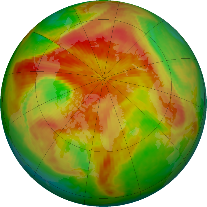 Arctic ozone map for 13 April 2001